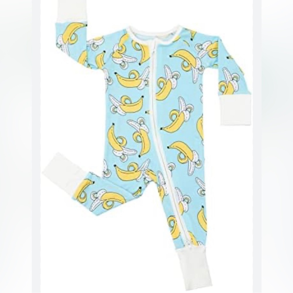 Little Sleepies Zipper Pajamas for Baby Boys & Baby Girls, Banana 3-6